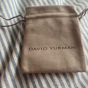 David Yurman Taupe Suede Drawstring Pouch